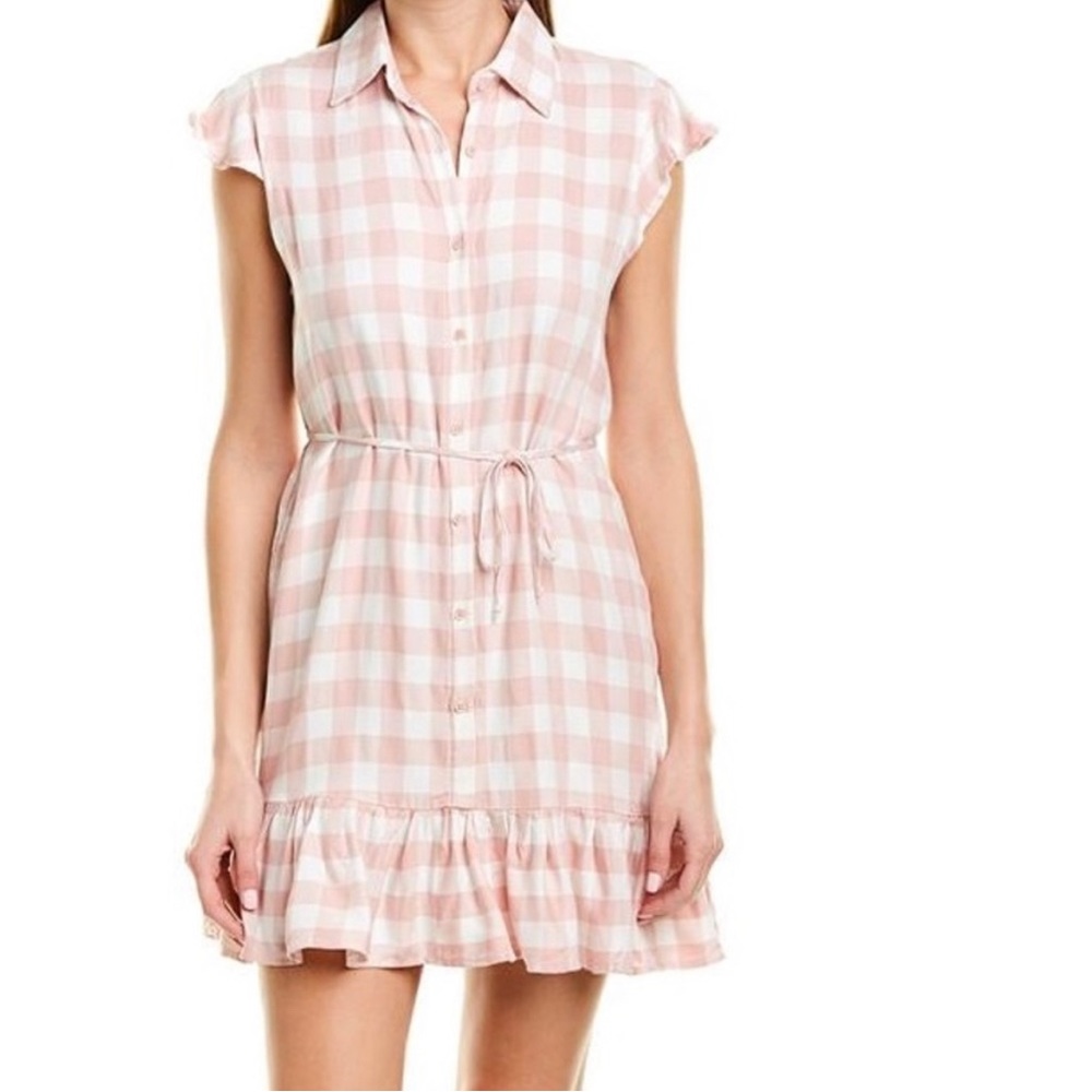 Bb Dakota Pink Check Button up dress